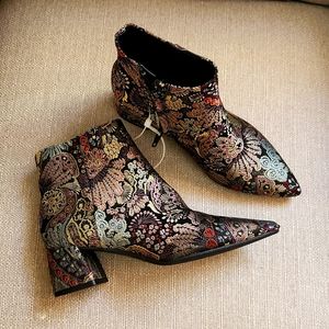 Alex Marie Metallic Embroidered Floral Booties 6